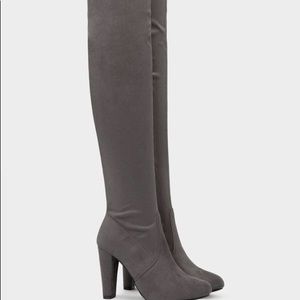 Over the Knee Gray Boots